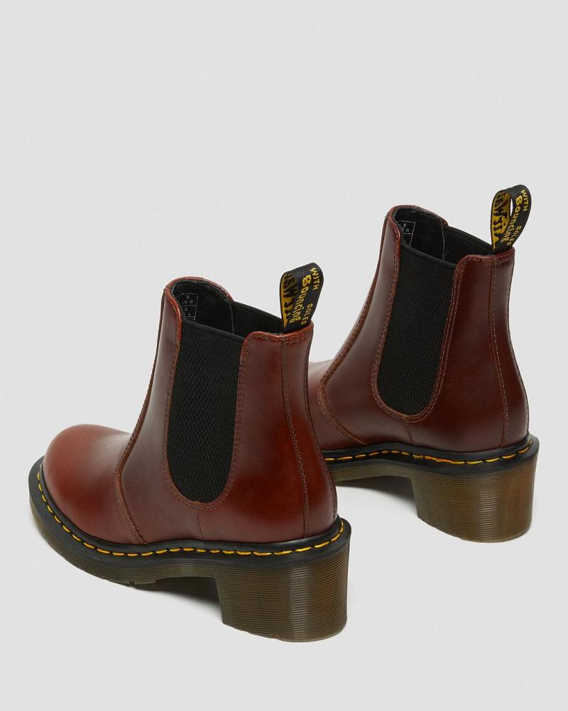 Dr Martens Cadence Leren Hak Enkellaars Dames Bruin | NL 716NWY